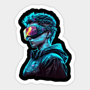 Cyberpunk VR Boy Sticker